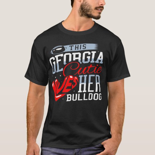 Deze Georgia Cutie houdt van haar bulledog Pullove T-shirt (Voorkant)