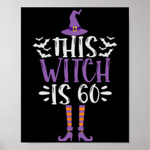 Deze getuige is 60th Funny Spooky Halloween Birthd Poster