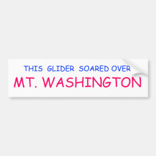 "DEZE GLIDER IS OVERGESLAGEN OVER MT. WASHINGTON" BUMPERSTICKER
