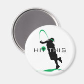 Deze groene Pitcher Softball Magneet (Voorkant / Achterkant)