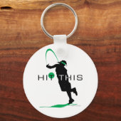 Deze groene Pitcher Softball Sleutelhanger (Voorkant)
