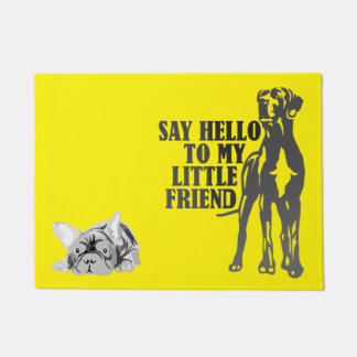 Deze grote en deze kleine hond deurmat personalise