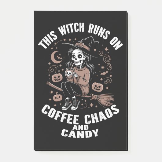 Deze heks draait op koffie, chaos en Snoep Post-it® Notes (Voorkant)