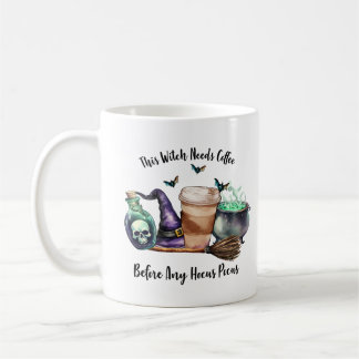 Deze heks heeft koffie Hocus Pocus Halloween plezi Koffiemok