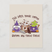 Deze heks heeft koffie nodig briefkaart (Voorkant)