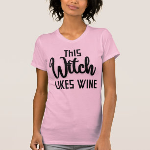 Deze heks houdt van wijn t-shirt