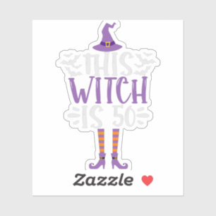 Deze Heks is 50ste Grappige Enge Halloween Verjaar Sticker