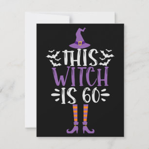 Deze Heks is 60e Grappige Griezelen Halloween Verj Notitiekaartje
