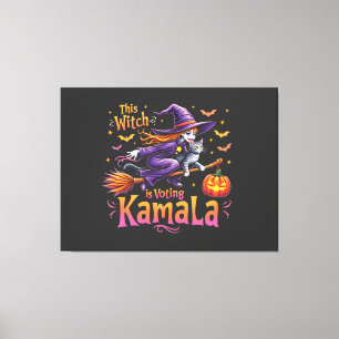 Deze heks stemt Kamala Cat Lady Harris Canvas Afdruk