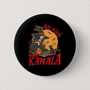 Deze heks stemt Kamala Witchy Halloween Feminist Ronde Button 5,7 Cm