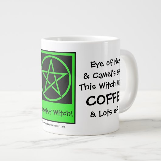 Deze heks wil Koffee JUMBO pagan wiccan mok cup (Voorkant rechts)