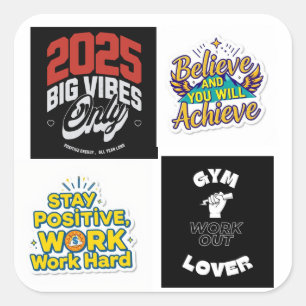 Deze hele sticker is motivatie en inspirerend