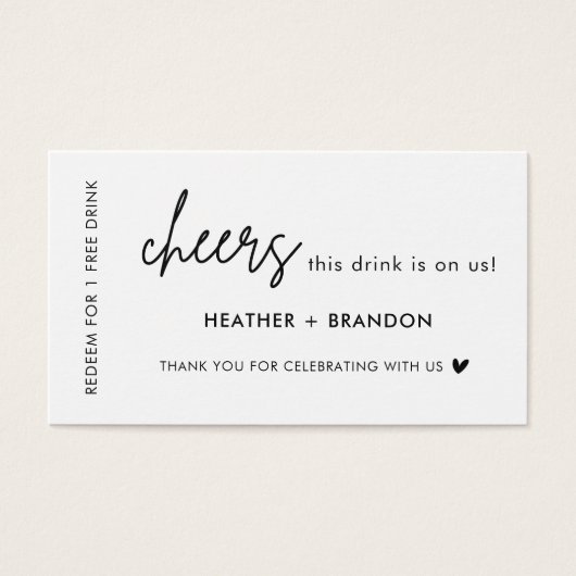 Deze is op ons Drink Ticket Kaarten Visitekaartje (Voorkant)