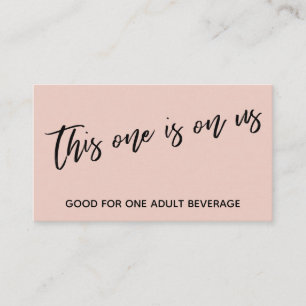 Deze is op ons handschrift Blush Drink Ticket Informatiekaartje