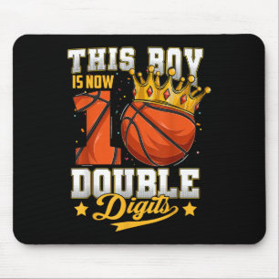 Deze jongen dubbelcijfert tien basketbal 10 jaar o muismat