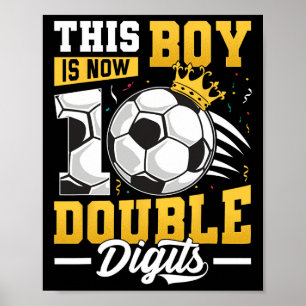 Deze jongen dubbele cijfers voetbal 10 jaar oude j poster