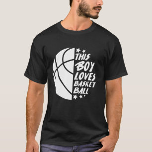 Deze jongen houdt van basketbal sport grappig bask t-shirt