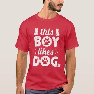 Deze jongen houdt van honden grappige vriend t-shirt