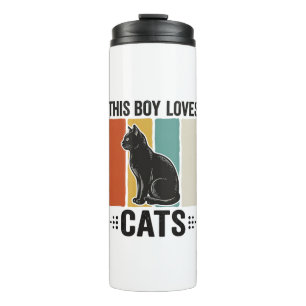 Deze Jongen Houdt Van Katten Retro Kattenliefhebbe Thermosbeker