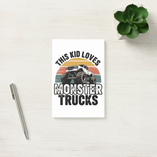 Deze jongen houdt van monstertrucks post-it® notes (Kantoor)