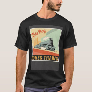 Deze jongen houdt van treinen retro treinwagon t-shirt