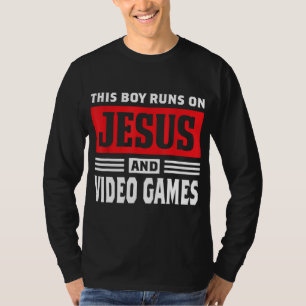 Deze Jongen Loopt Op Jezus En Videogames Christeli T-shirt