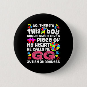 Deze jongen noemt me Gg Fighter Autism Awareness R Ronde Button 5,7 Cm