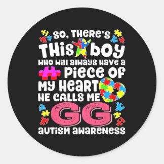 Deze jongen noemt me Gg Fighter Autism Awareness R Ronde Sticker