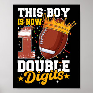 Deze jongen nu 10 Football met twee cijfers 10 jaa Poster