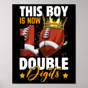 Deze jongen nu 10 Football met twee cijfers 10 jaa Poster
