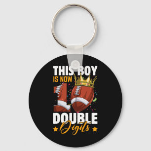 Deze jongen nu 10 Football met twee cijfers 10 jaa Sleutelhanger