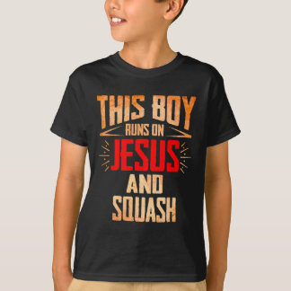 Deze jongen rent op Jezus en squash kerstcadeaus T-shirt