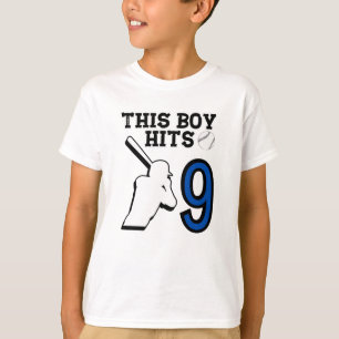 Deze jongen slaat 9 - honkbal 9h verjaardag t-shirt