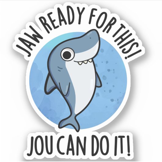 Deze Jou kan het grappige Shark Pun doen Sticker (Voorkant)