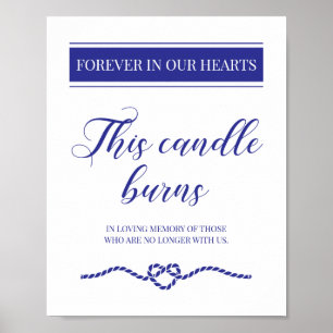 Deze Kaars Brandt Blauw Scheepvaart Trouwherdenkin Poster