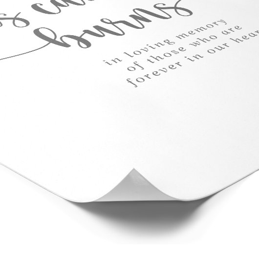 Deze Kaars Brandt Calligrafie Zilveren Bord Poster (Hoek)