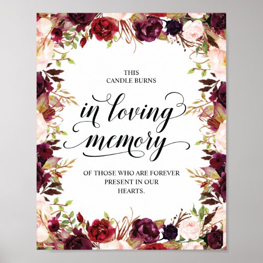 Deze kaars brandt in het liefdevolle geheugen Memo Poster (Voorkant)
