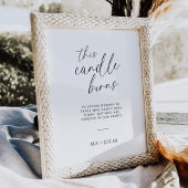 Deze kaars brandt in het liefdevolle huwelijksbord poster