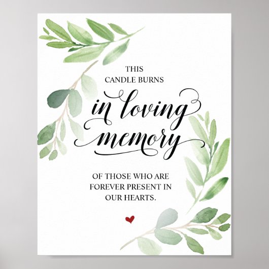 Deze kaars brandt ter nagedachtenis Herdenkingsbor Poster (Voorkant)