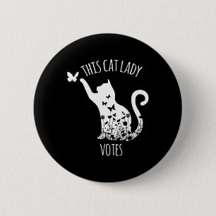 Deze kat dame stemt dames is stemmen kamala ronde button 5,7 cm