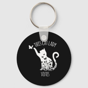 Deze kat dame stemt dames is stemmen kamala sleutelhanger