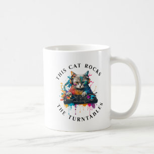 Deze kat rockt de Platenspelers Koffiemok