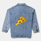 Deze kerel rent op Pepperoni Pizza Denim Jacket (Achterkant)
