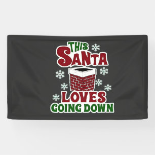 Deze kerstman houdt ervan om met kerst naar benede spandoek
