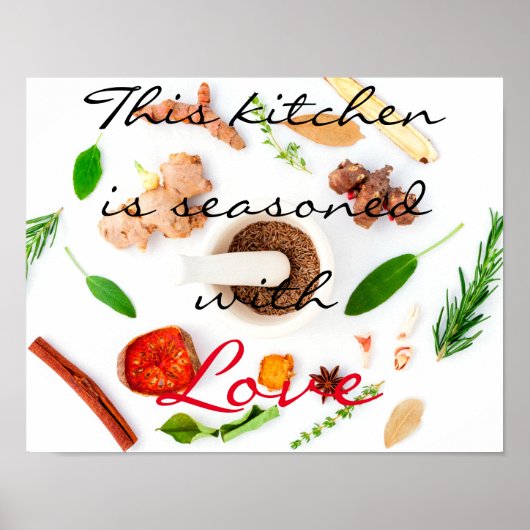 Deze keuken is gekruid met liefde poster (Voorkant)