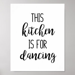 Deze keuken is voor Dansende Grappige Typografie Q Poster