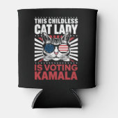 Deze kinderloze kattendame stemt Kamala 2024 Blikjeskoeler (Voorkant)