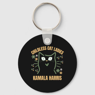 Deze kinderloze kattendame stemt Kamala-Harris 20 Sleutelhanger