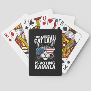 Deze kinderloze kattendame stemt Kamala-Harris 24 Pokerkaarten