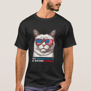 Deze kinderloze kattendame stemt Kamala Harris Pro T-shirt